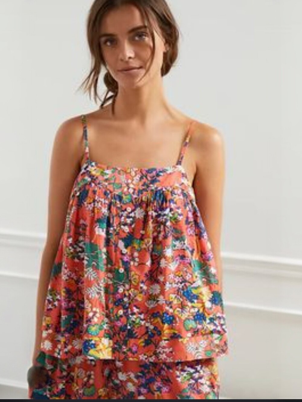 Anthropologie Iris Swing Pajama Top Floral Women's Small Relaxed Bohemian Boho